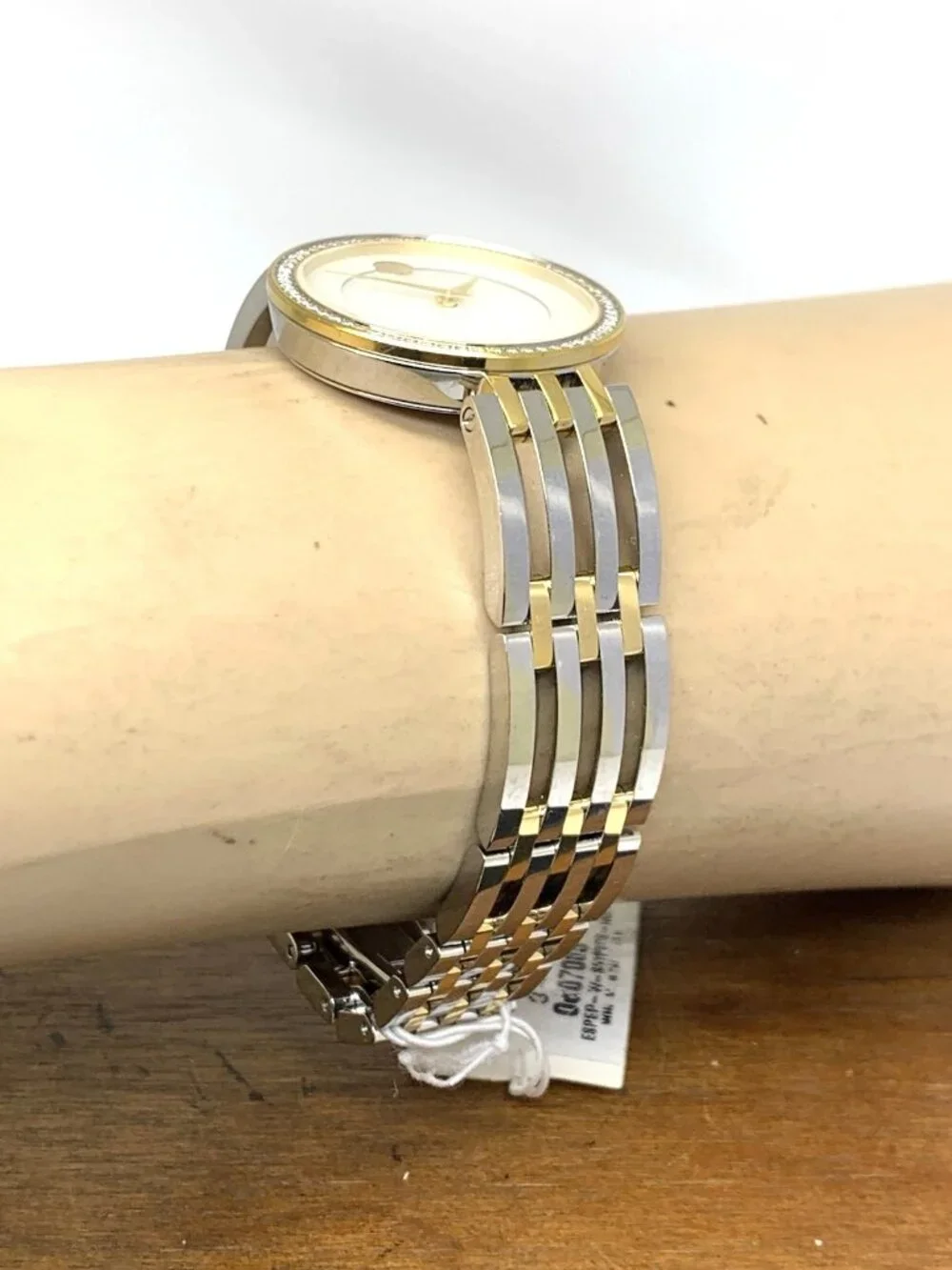 Movado Women's Watch 0607085 Mother of Pearl Diamond Swiss Quartz Two Tone Steel